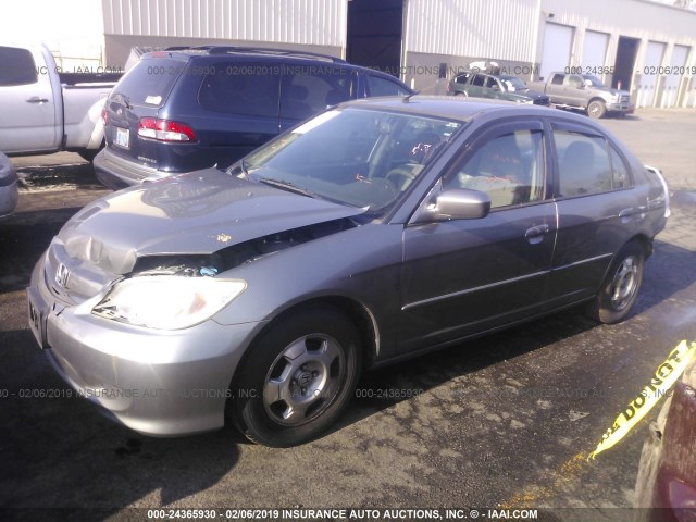 JHMES95664S004600 - 2004 HONDA CIVIC HYBRID GRAY photo 2