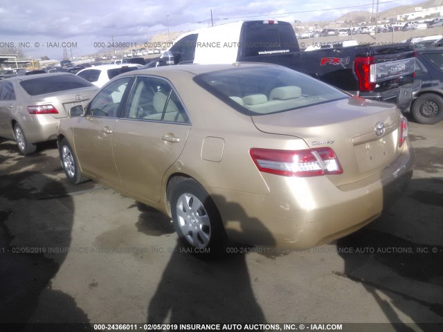 4T1BF3EK5BU726544 - 2011 TOYOTA CAMRY SE/LE/XLE 金色 照片 3