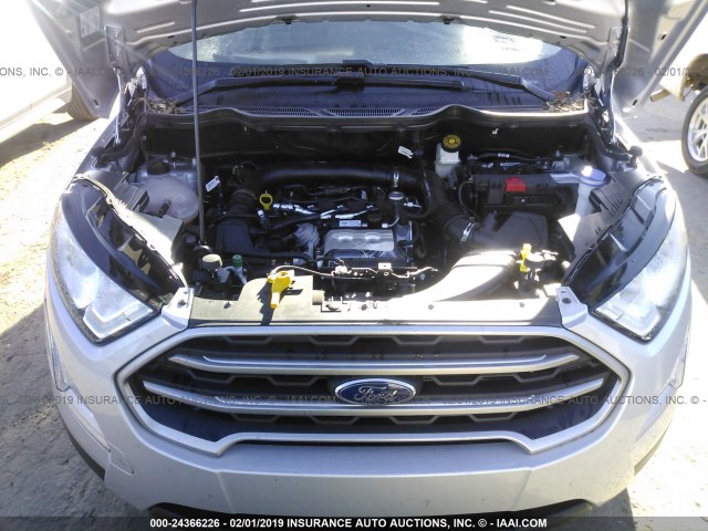 MAJ3P1TE0JC158821 - 2018 FORD ECOSPORT SE SILVER photo 10