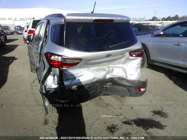 MAJ3P1TE0JC158821 - 2018 FORD ECOSPORT SE SILVER photo 6