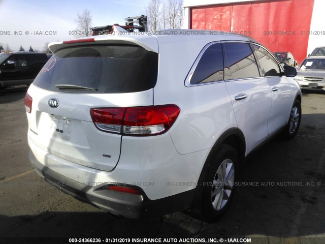 5XYPGDA3XJG410911 - 2018 KIA SORENTO LX/L WHITE photo 4