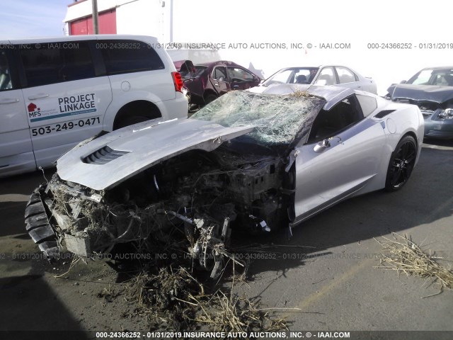 1G1YE2D7XE5124416 - 2014 CHEVROLET CORVETTE STINGRAY/3LT SILVER photo 2