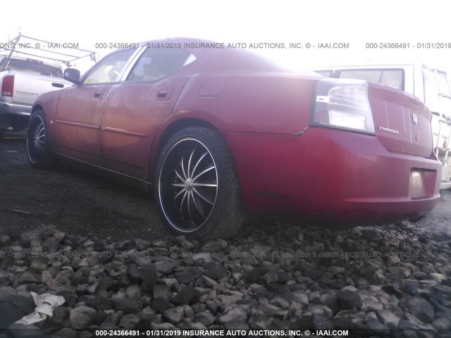 2B3KA43G56H389603 - 2006 DODGE CHARGER SE/SXT RED photo 3