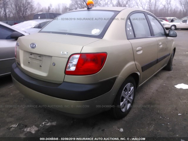 KNADE223796440732 - 2009 KIA RIO LX/SX GOLD photo 4