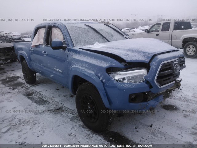 3TMCZ5AN9KM194604 - 2019 TOYOTA TACOMA DOUBLE CAB/SR/SR5/TRD SPO BLUE photo 1