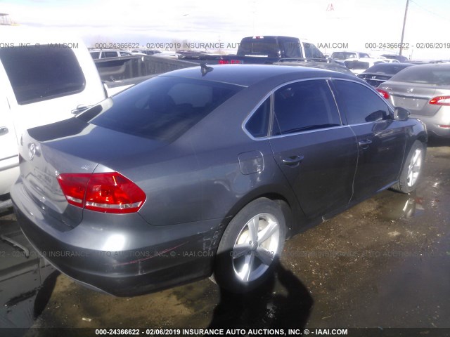 1VWBH7A39EC005669 - 2014 VOLKSWAGEN PASSAT SE GRAY photo 4