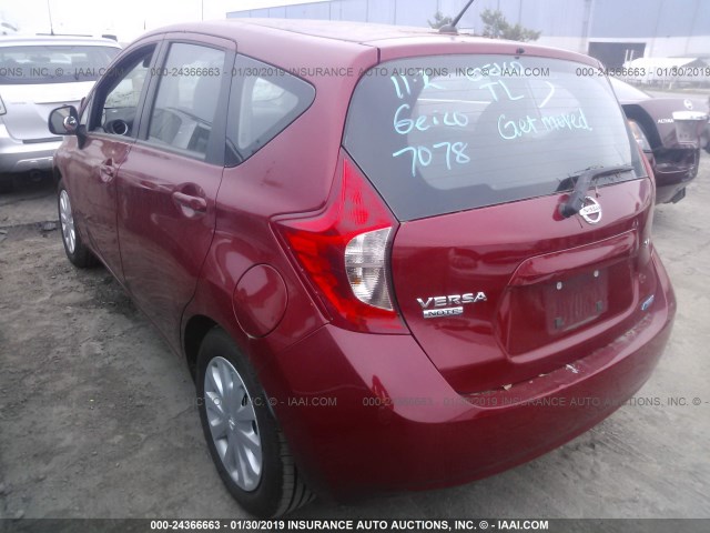 3N1CE2CP5EL376029 - 2014 NISSAN VERSA NOTE S/S PLUS/SV/SL RED photo 3