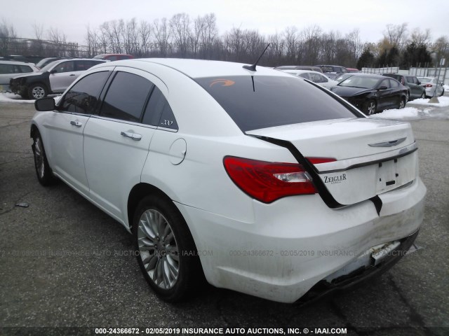 1C3BC2FB8BN598143 - 2011 CHRYSLER 200 LIMITED WHITE photo 3