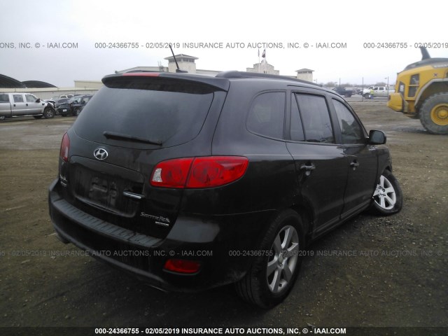 5NMSH13E18H204297 - 2008 HYUNDAI SANTA FE SE/LIMITED BLACK photo 4