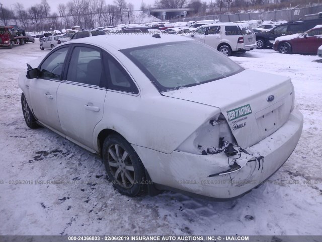 1FAHP24W18G149969 - 2008 FORD TAURUS SEL WHITE photo 3