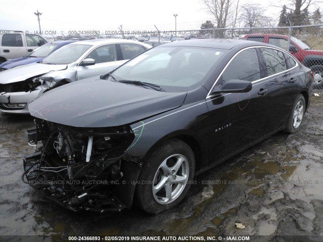 1G1ZB5ST0HF127371 - 2017 CHEVROLET MALIBU LS BLACK photo 2