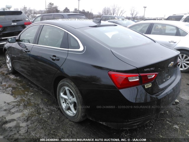 1G1ZB5ST0HF127371 - 2017 CHEVROLET MALIBU LS BLACK photo 3