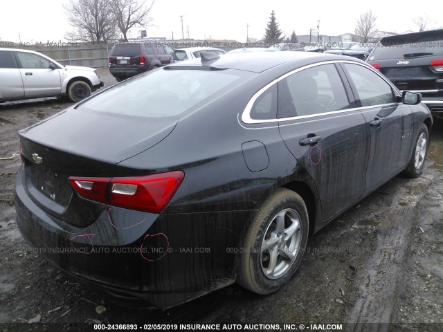 1G1ZB5ST0HF127371 - 2017 CHEVROLET MALIBU LS BLACK photo 4