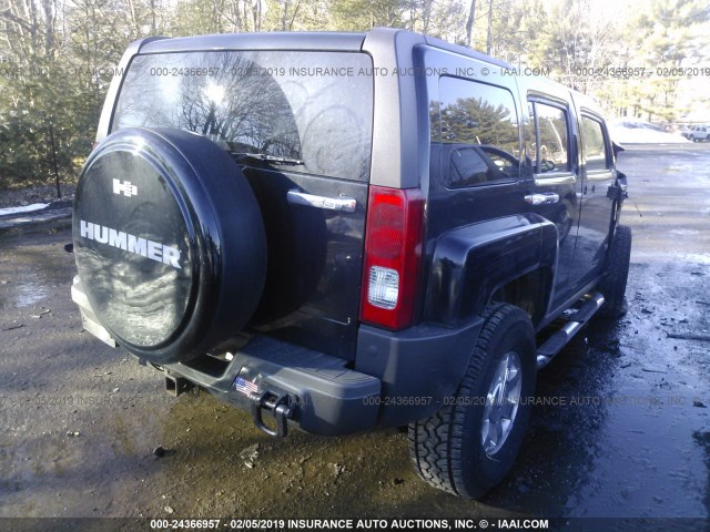 5GTDN13E878199027 - 2007 HUMMER H3 BLACK photo 4