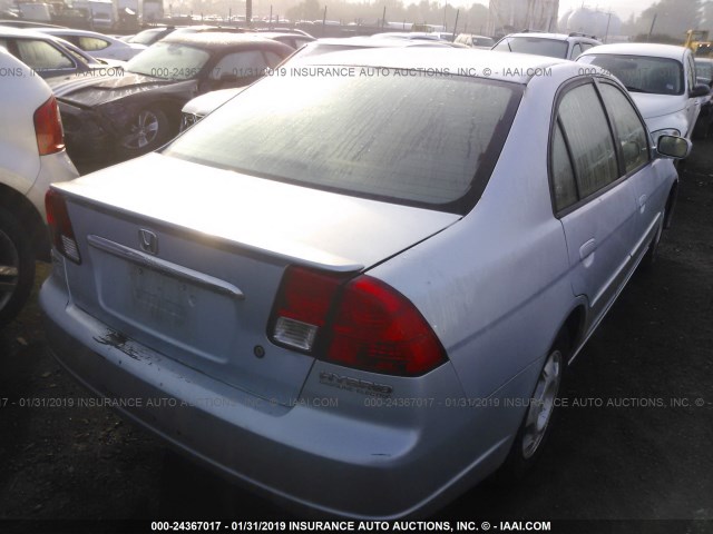 JHMES96623S023139 - 2003 HONDA CIVIC HYBRID SILVER photo 4