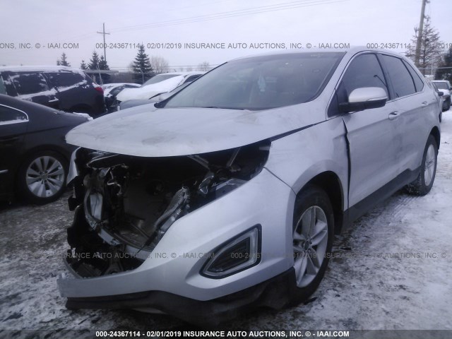 2FMPK4J93JBC05806 - 2018 FORD EDGE SEL SILVER photo 2