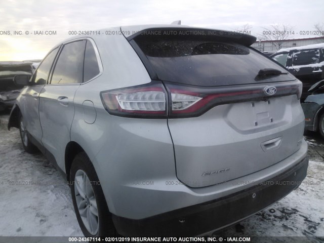 2FMPK4J93JBC05806 - 2018 FORD EDGE SEL SILVER photo 3