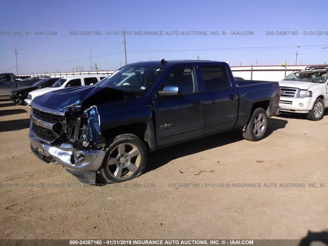 3GCUKREC9JG200293 - 2018 CHEVROLET SILVERADO K1500 LT BLUE photo 2