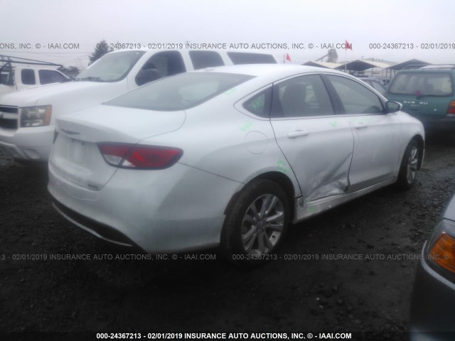 1C3CCCAB8FN666951 - 2015 CHRYSLER 200 LIMITED WHITE photo 4