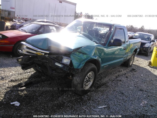 1GCDT19Z2SK154412 - 1995 CHEVROLET S TRUCK S10 BLUE photo 2