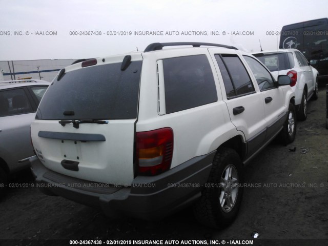 1J8GW48S22C161423 - 2002 JEEP GRAND CHEROKEE LAREDO WHITE photo 4