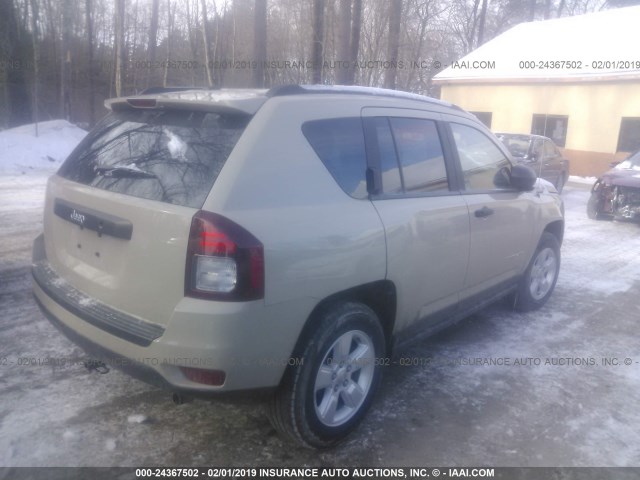 1C4NJCBA9HD136187 - 2017 JEEP COMPASS SPORT TAN photo 4