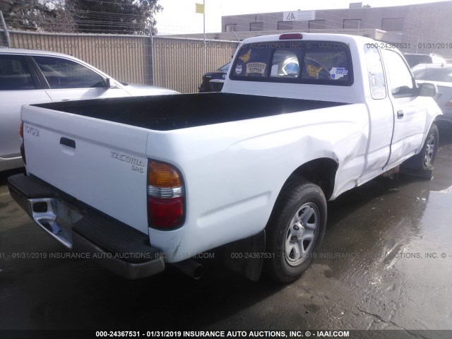 5TEVL52N73Z257695 - 2003 TOYOTA TACOMA XTRACAB WHITE photo 4