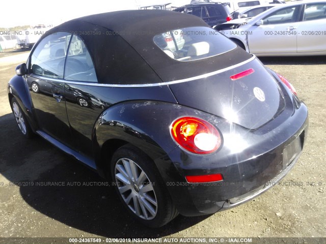 3VWRG31Y38M400584 - 2008 VOLKSWAGEN NEW BEETLE CONVERTIBLE SE BLACK photo 3