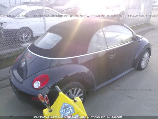 3VWRG31Y38M400584 - 2008 VOLKSWAGEN NEW BEETLE CONVERTIBLE SE BLACK photo 4