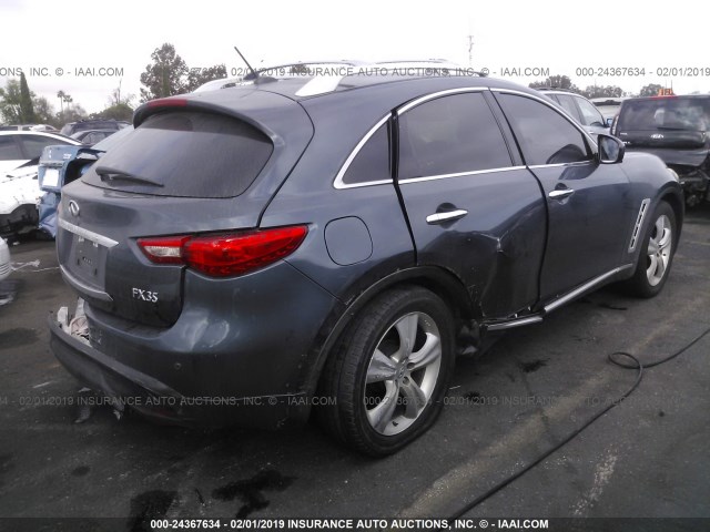 JN8AS1MU1AM801634 - 2010 INFINITI FX35 BLUE photo 4