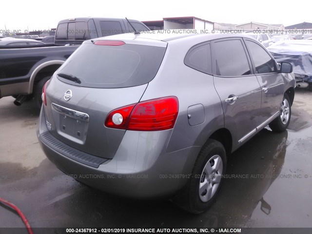 JN8AS5MT1EW608344 - 2014 NISSAN ROGUE SELECT S GRAY photo 4