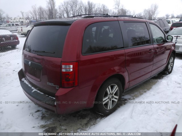 2D4RN4DE8AR167481 - 2010 DODGE GRAND CARAVAN SE BURGUNDY photo 4