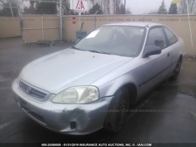 1HGEJ6221YL087889 - 2000 HONDA CIVIC DX SILVER photo 2