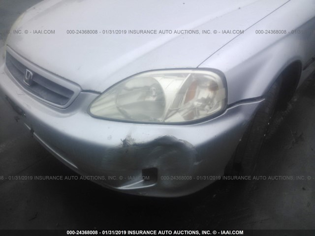 1HGEJ6221YL087889 - 2000 HONDA CIVIC DX SILVER photo 6