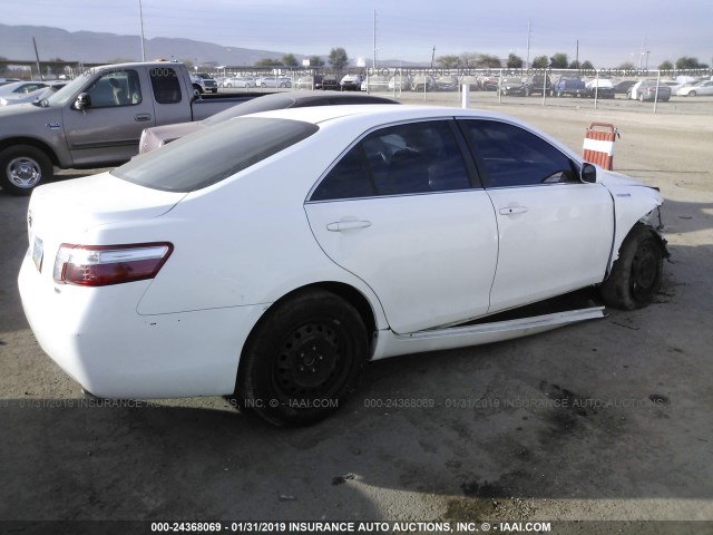 4T1BB46K38U042911 - 2008 TOYOTA CAMRY HYBRID WHITE photo 4