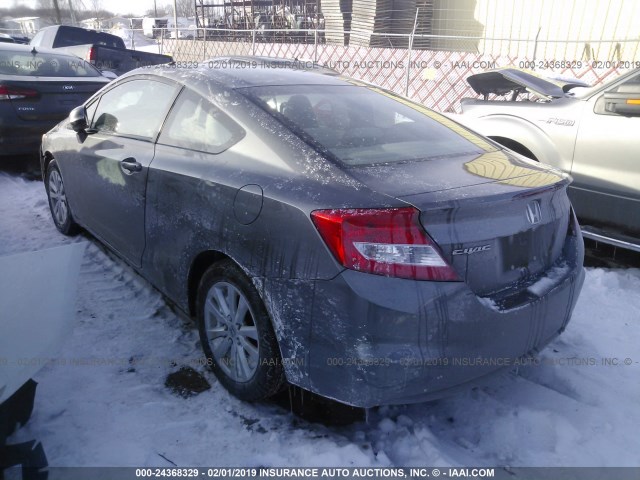 2HGFG3B02CH528757 - 2012 HONDA CIVIC EXL GRAY photo 3