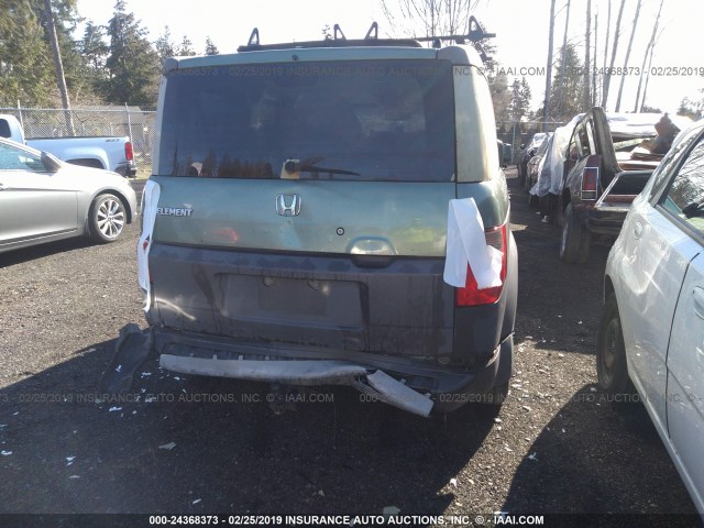 5J6YH28523L027334 - 2003 HONDA ELEMENT EX GREEN photo 6