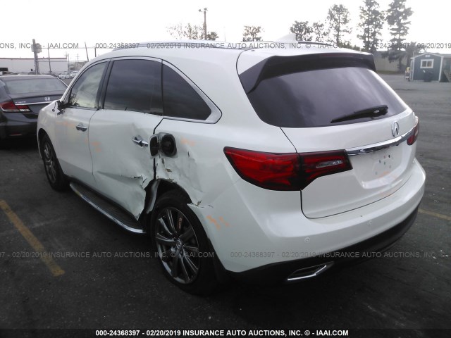 5FRYD4H8XEB001964 - 2014 ACURA MDX ADVANCE WHITE photo 3