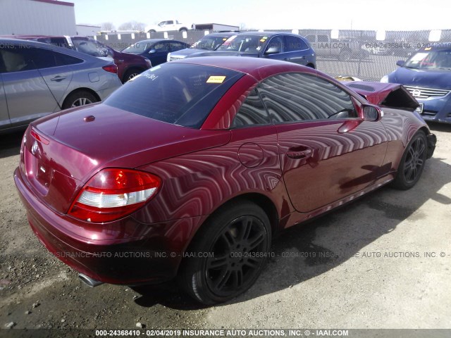 WDBWK54F27F159530 - 2007 MERCEDES-BENZ SLK 280 RED photo 4