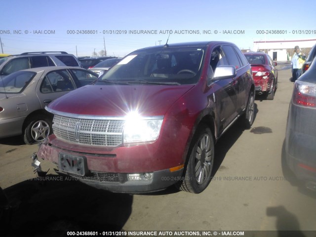 2LMDU88C38BJ28049 - 2008 LINCOLN MKX RED photo 2