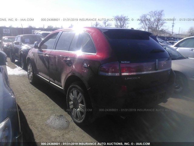 2LMDU88C38BJ28049 - 2008 LINCOLN MKX RED photo 3