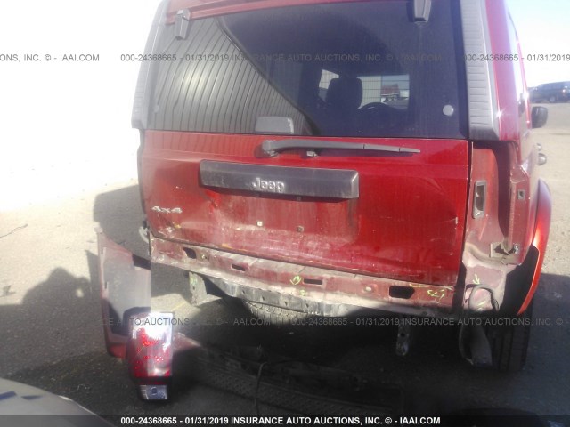 1J8HG48N56C338841 - 2006 JEEP COMMANDER RED photo 6