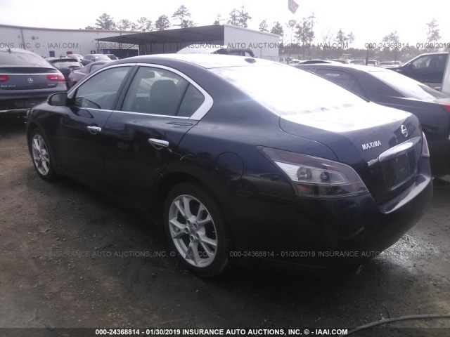 1N4AA5AP9EC430180 - 2014 NISSAN MAXIMA S/SV BLUE photo 3