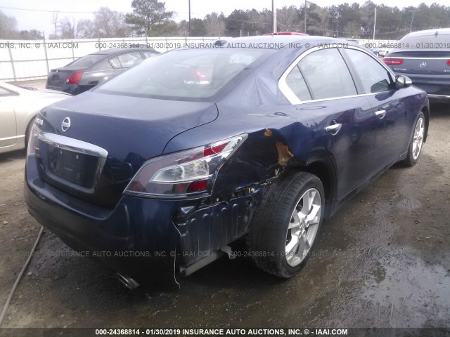 1N4AA5AP9EC430180 - 2014 NISSAN MAXIMA S/SV BLUE photo 4