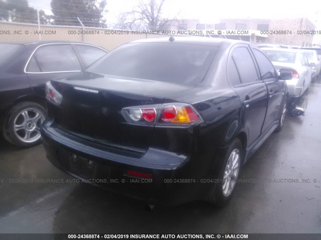 JA32U2FU7CU024472 - 2012 MITSUBISHI LANCER ES/ES SPORT BLACK photo 4