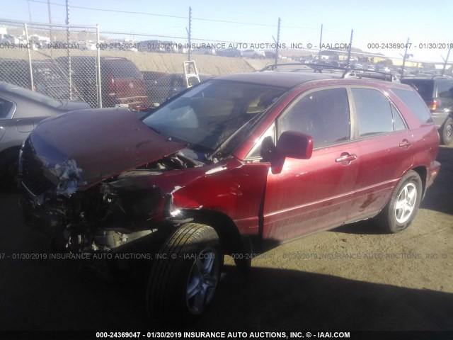 JT6HF10UXX0056541 - 1999 LEXUS RX 300 RED photo 2