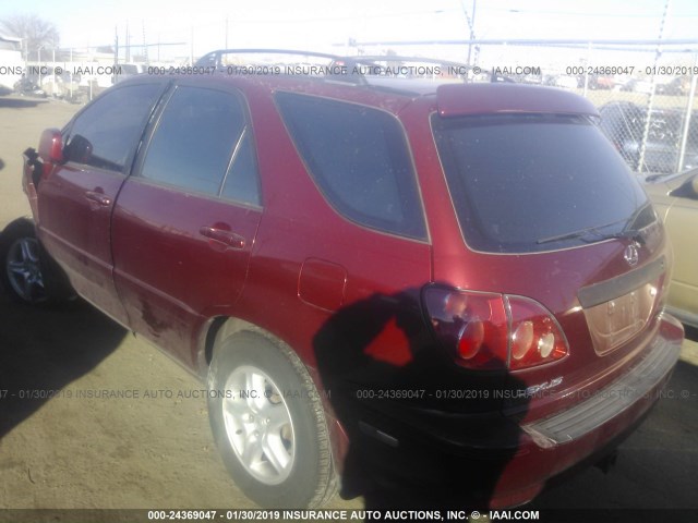 JT6HF10UXX0056541 - 1999 LEXUS RX 300 RED photo 3