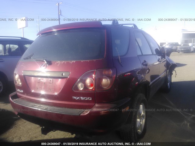 JT6HF10UXX0056541 - 1999 LEXUS RX 300 RED photo 4