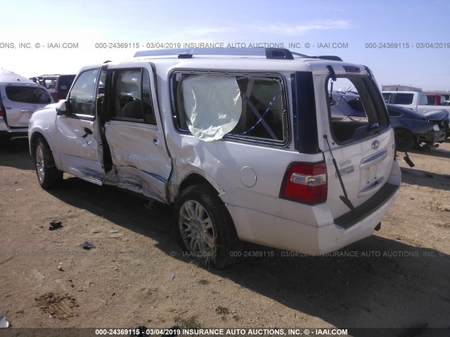 1FMJK1K52DEF61642 - 2013 FORD EXPEDITION EL LIMITED WHITE photo 3