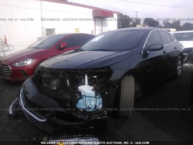 1G1ZB5ST9JF285410 - 2018 CHEVROLET MALIBU LS BLACK photo 2